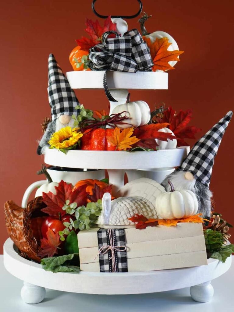 autumn tiered tray