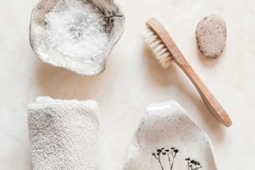 an image of cleaning tools on a white background