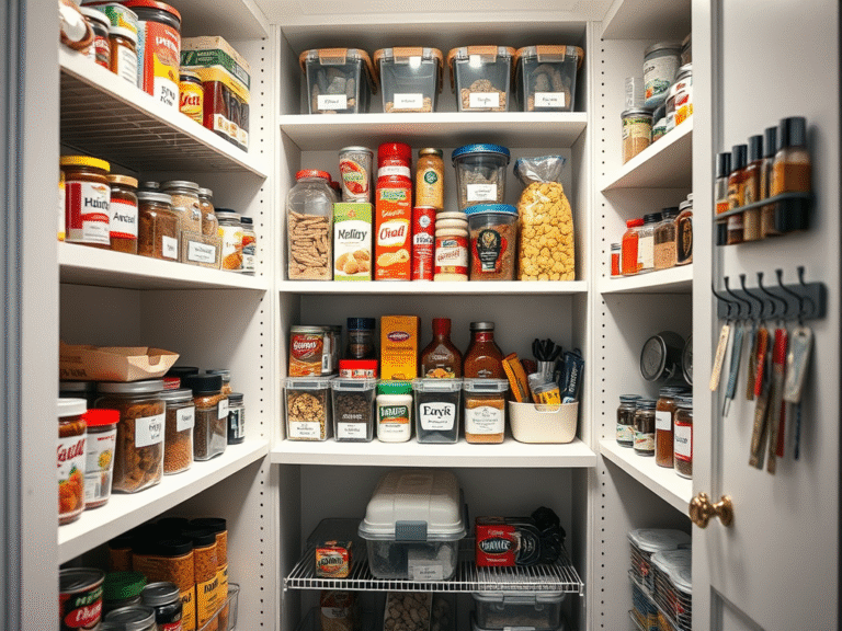 inside of an organized pantry