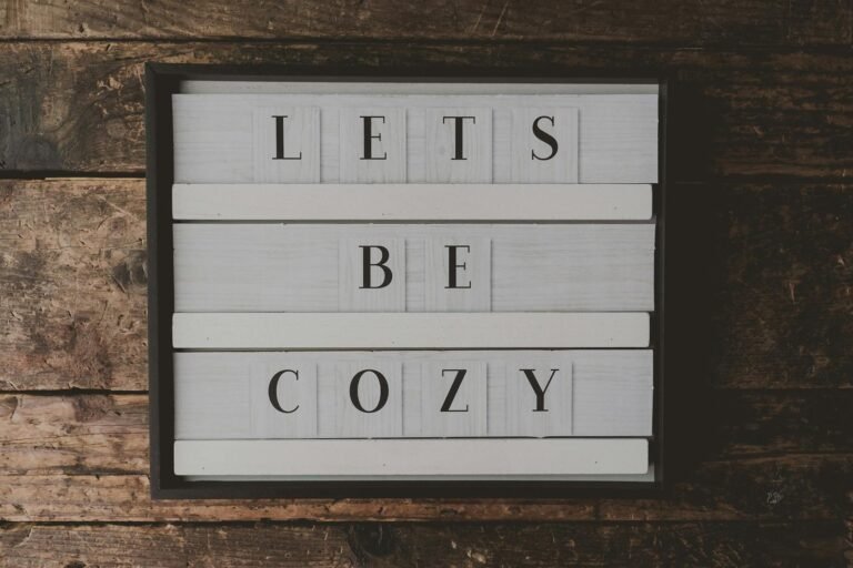 lets be cozy wall decor inside room