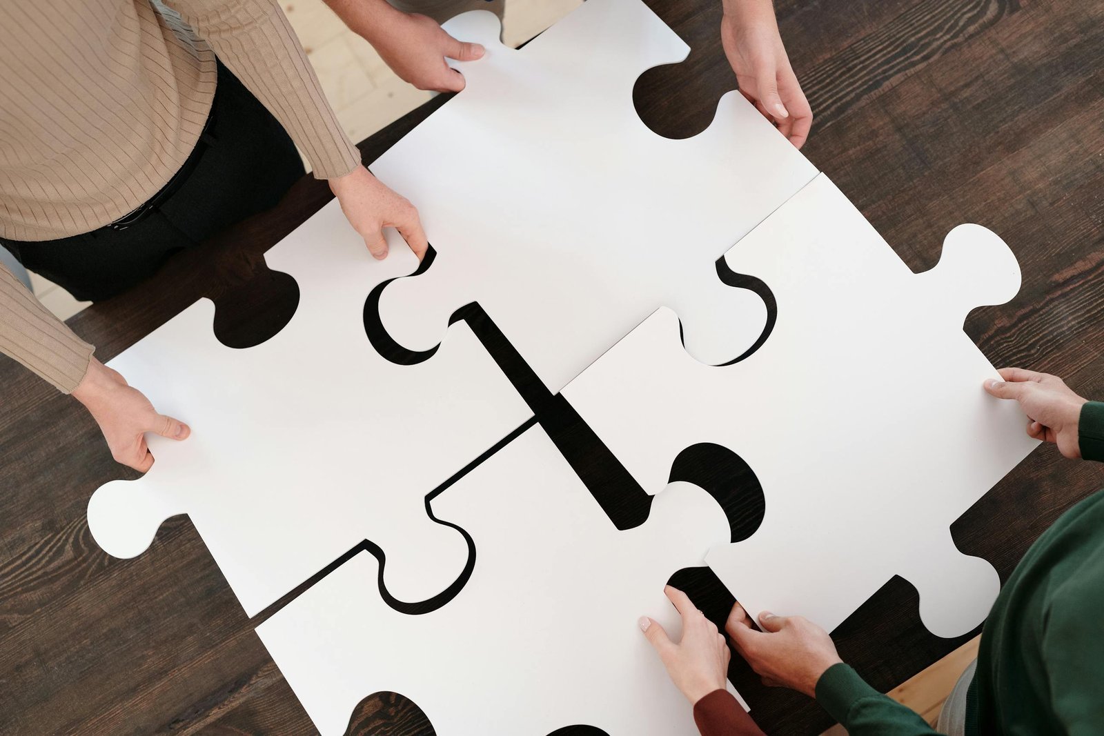 task breakdown using an image of four puzzle pieces