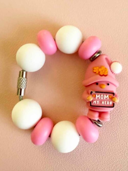 The "Mom, My Hero Gnome" Tumbler Dangler for Stanley Tumbler or Yeti